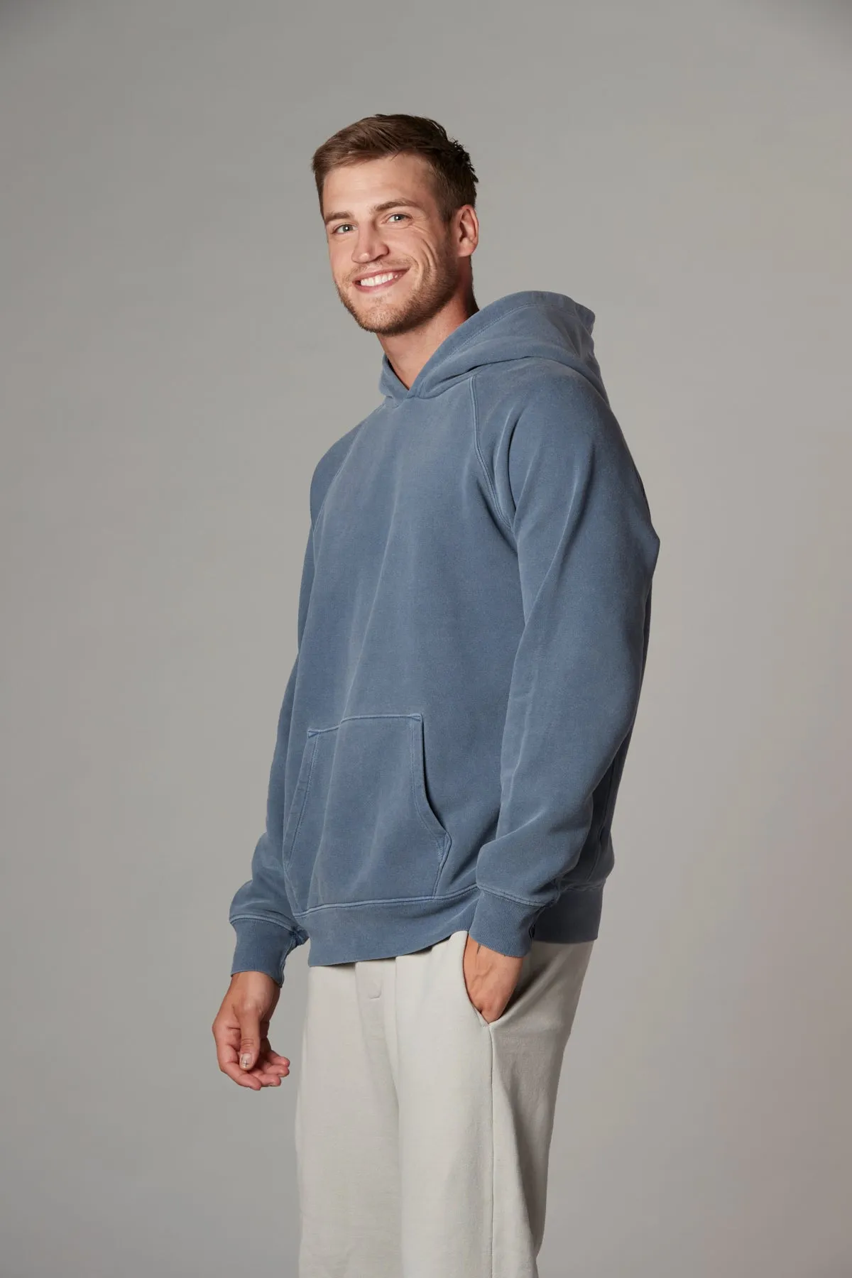 Meyer Long Sleeve Pullover Hooded Sweatshirt Faded Navy