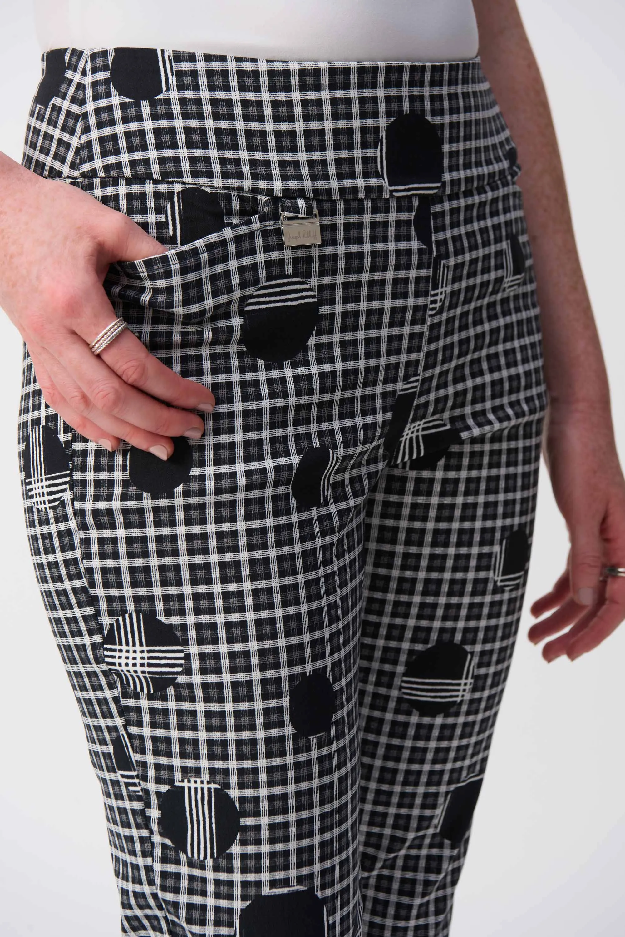 Millennium Plaid and Dot Print Crop Pants