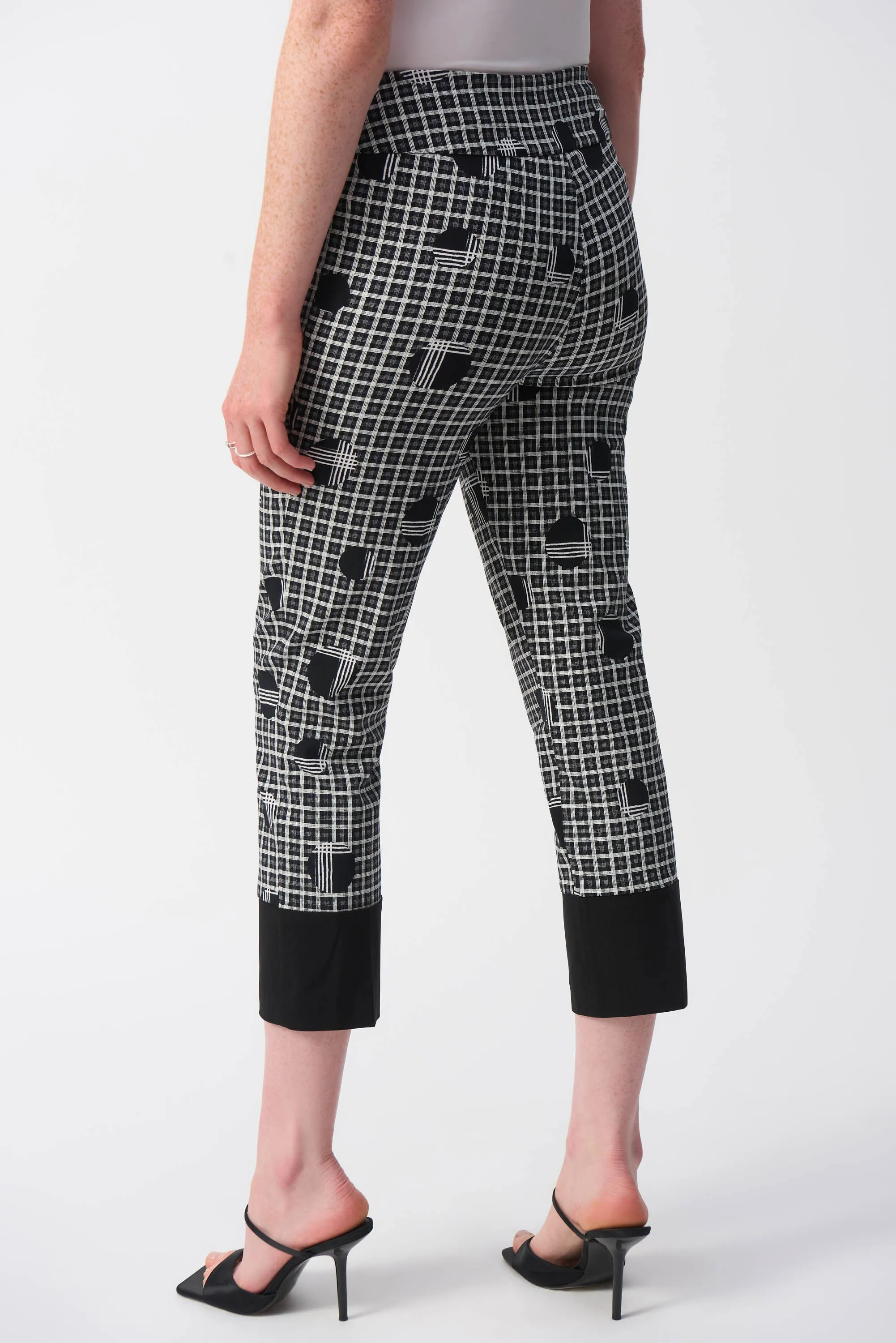 Millennium Plaid and Dot Print Crop Pants