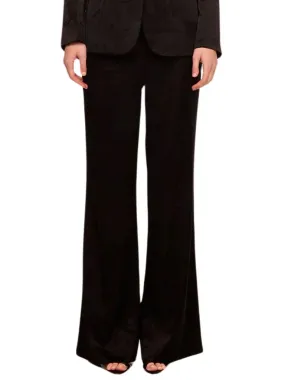 Misa Remi Satin Pant- Black Jacquard