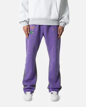 MNML Contrast Bootcut Sweatpants Purple