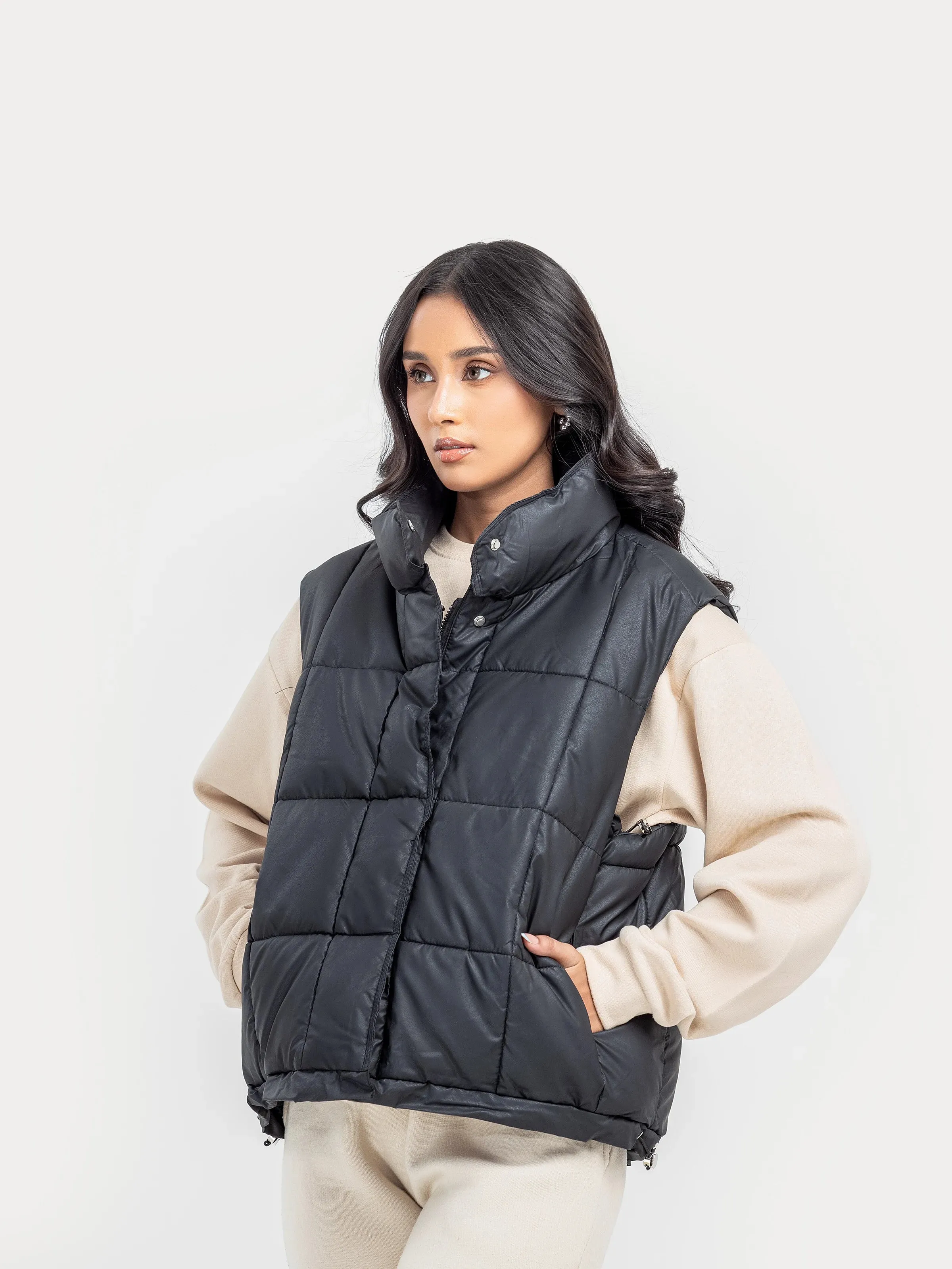 Mock Neck Puffer Gilet - FWTJP24-007