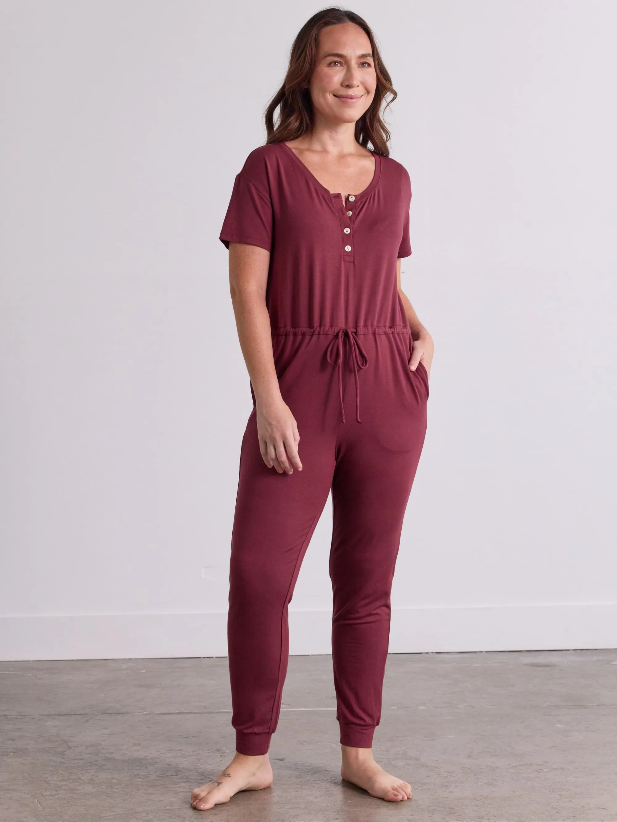 Modal Short Sleeve Jumpsuit