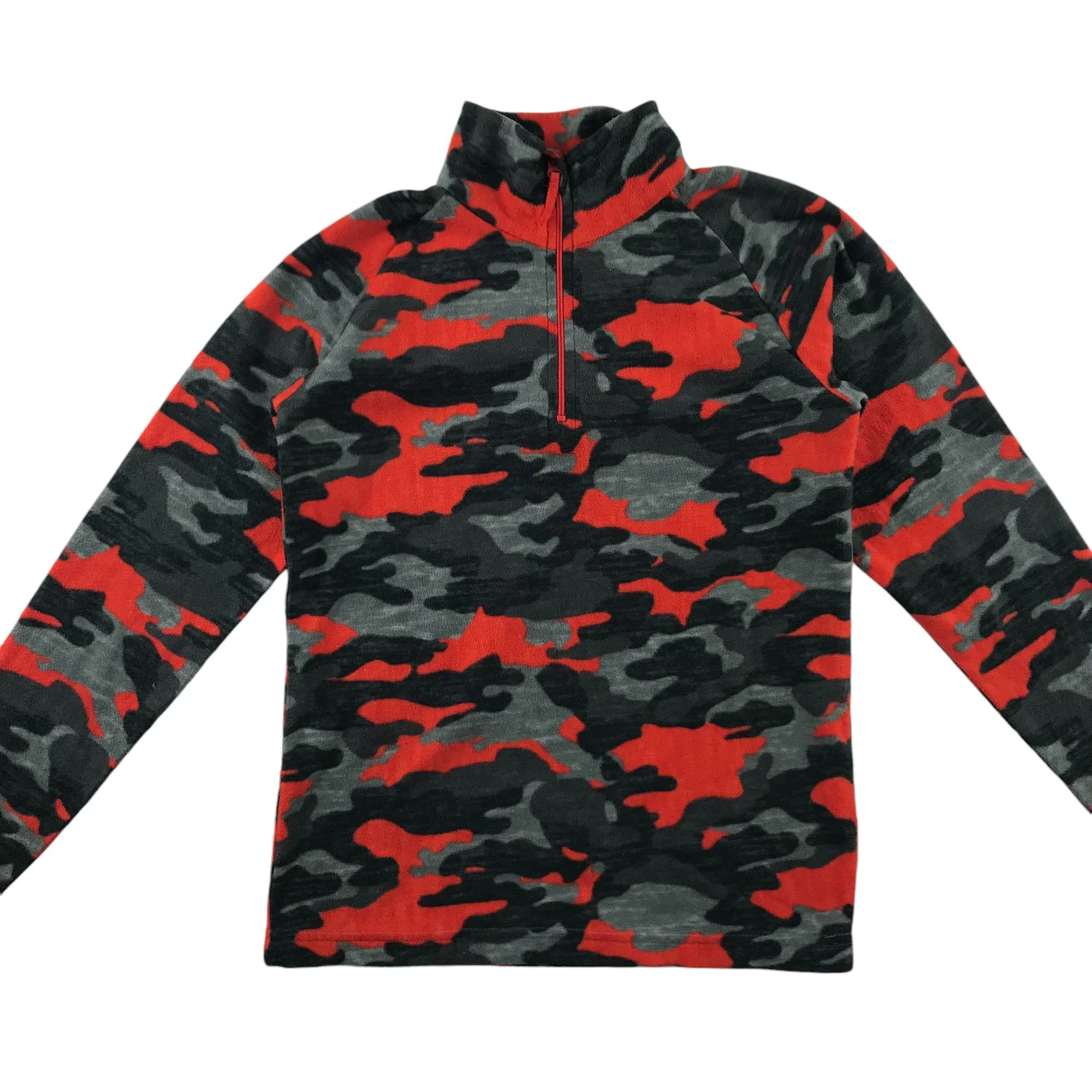 Mountain Warehouse fleece 9-10 years red and grey camo pattern quarter zipper