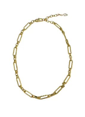 Natalie Paperclip Necklace Gold