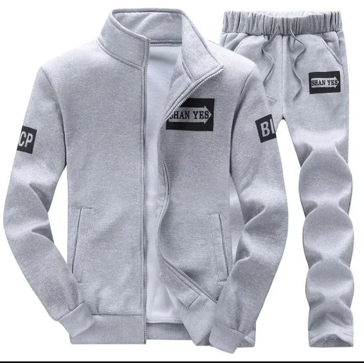 New Men's Sweatsuits Male Trucksuit Spring Autumn Stand Collar Letter Printing Sportswear Set Men Sweatshirts L S4057882