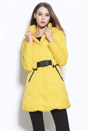 Newest Yellow Winter Women's Comfy Thickening Coat Long Down Jacket D10