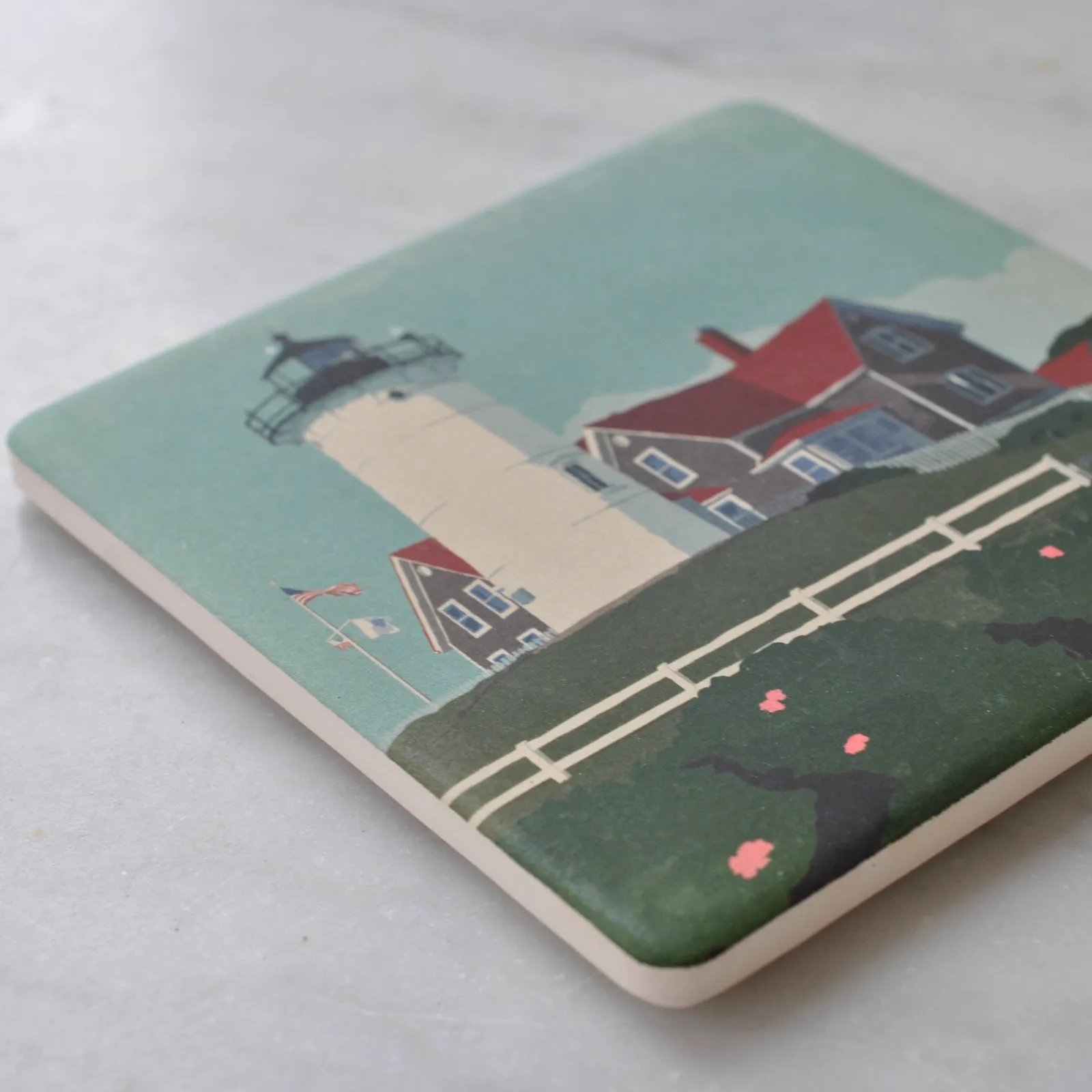 Nobska Light Art Drink Coaster - Massachusetts