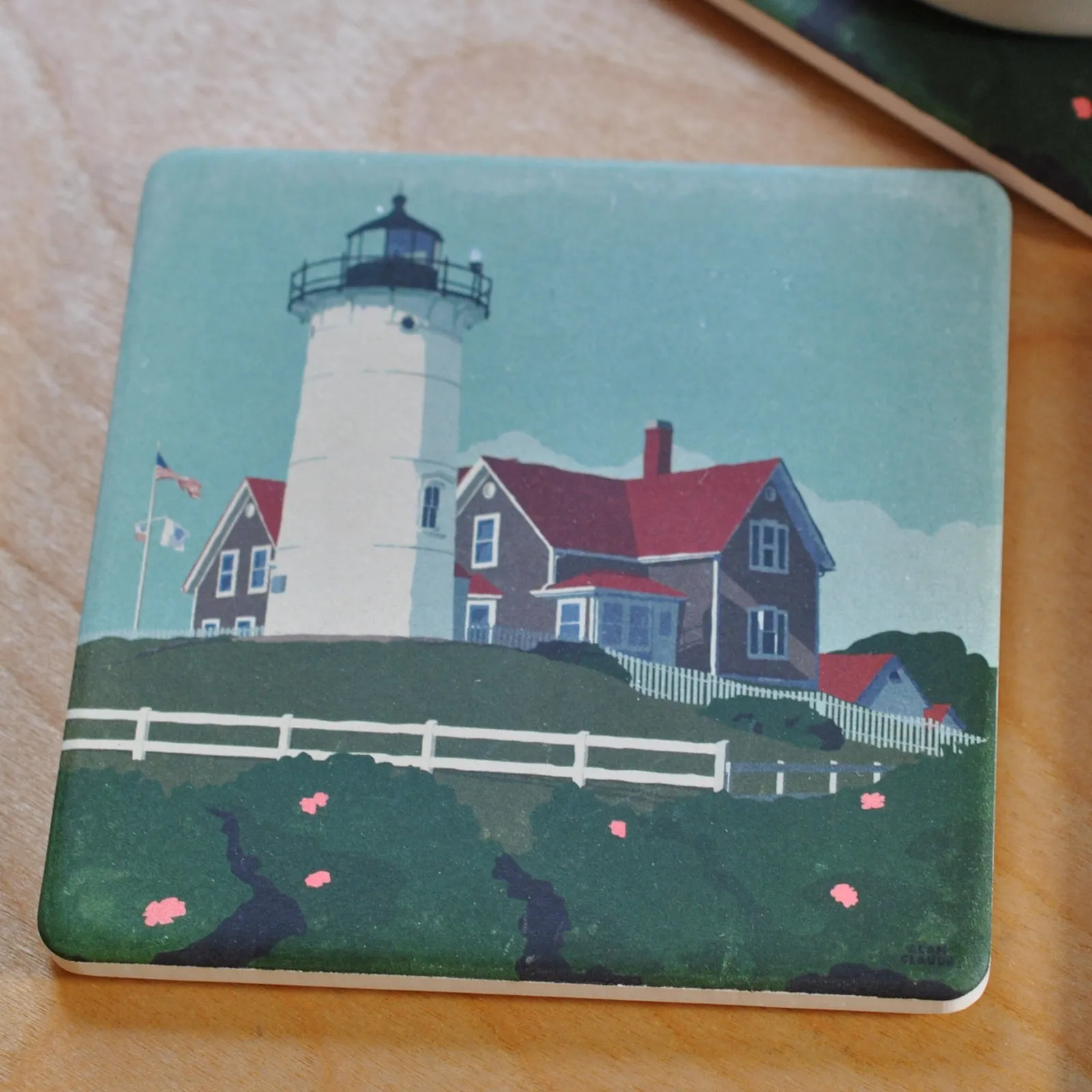 Nobska Light Art Drink Coaster - Massachusetts