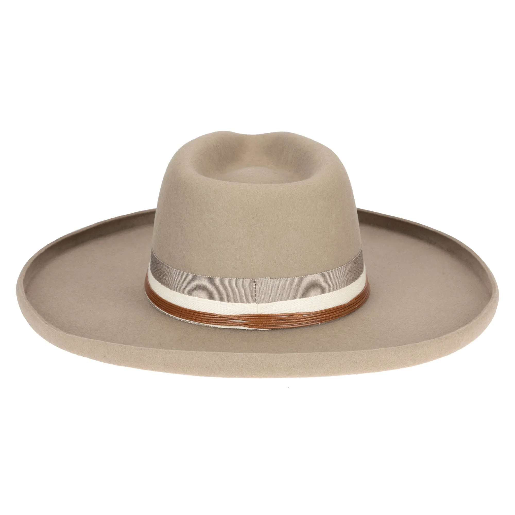 Nothing But Neutral Wool Felt Stiff Rolled Brim Fedora