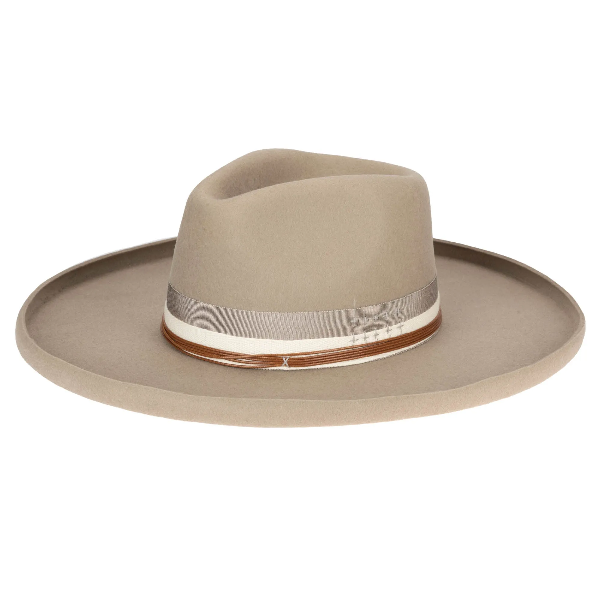 Nothing But Neutral Wool Felt Stiff Rolled Brim Fedora