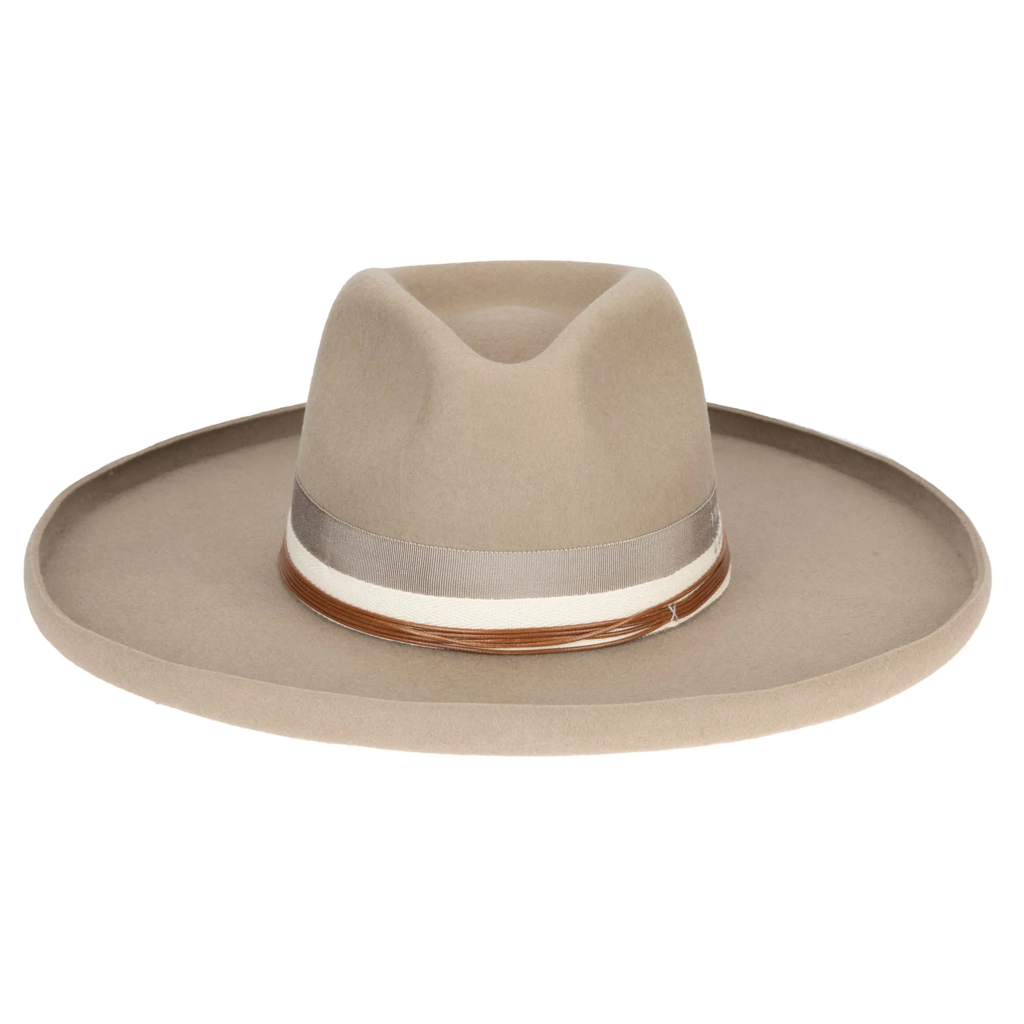 Nothing But Neutral Wool Felt Stiff Rolled Brim Fedora