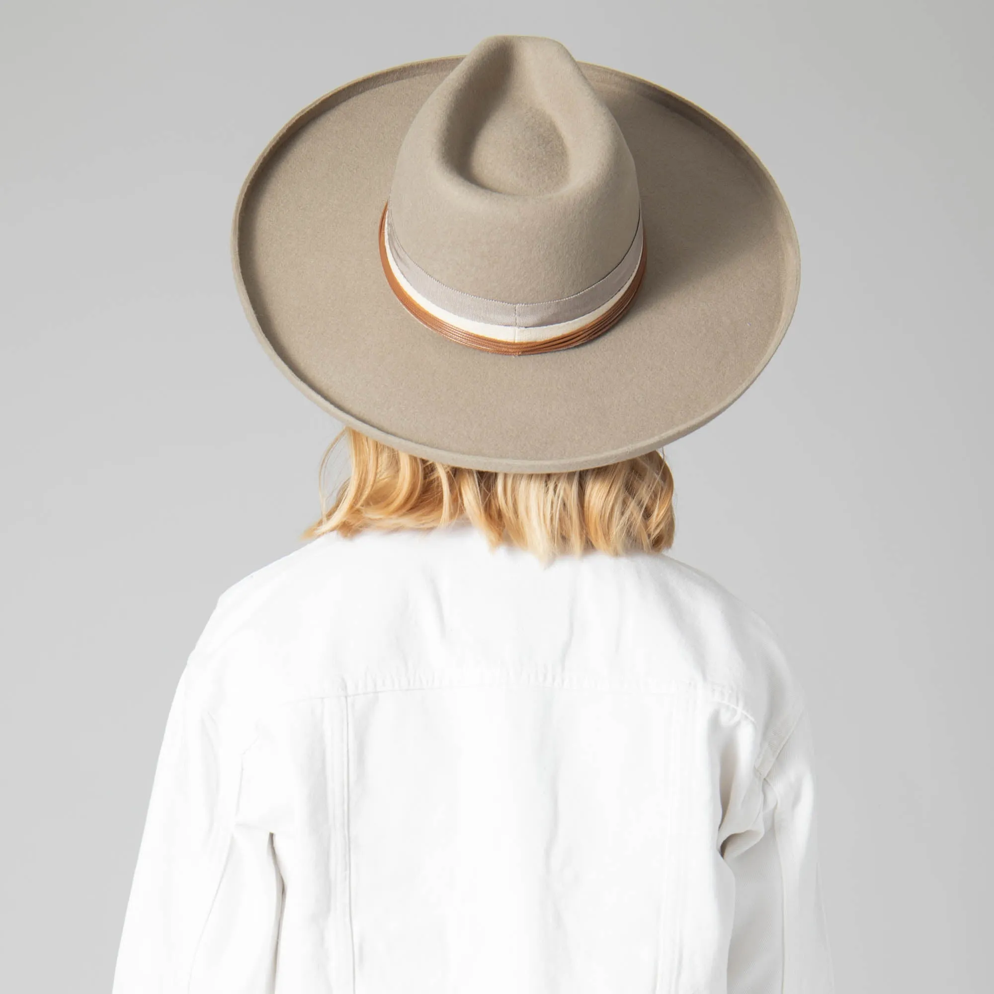 Nothing But Neutral Wool Felt Stiff Rolled Brim Fedora