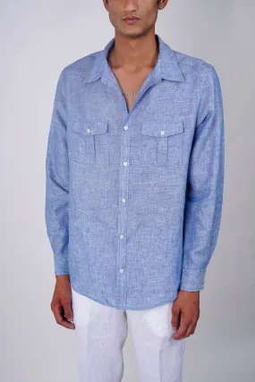 Ocean Blue Linen shirt