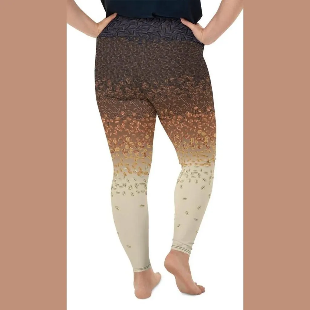 Ombre Coffee Beans Plus Size Leggings