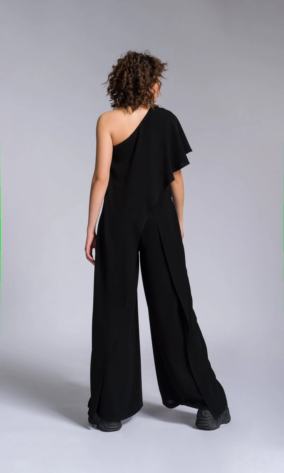 One Shoulder Flare Jumpsuit