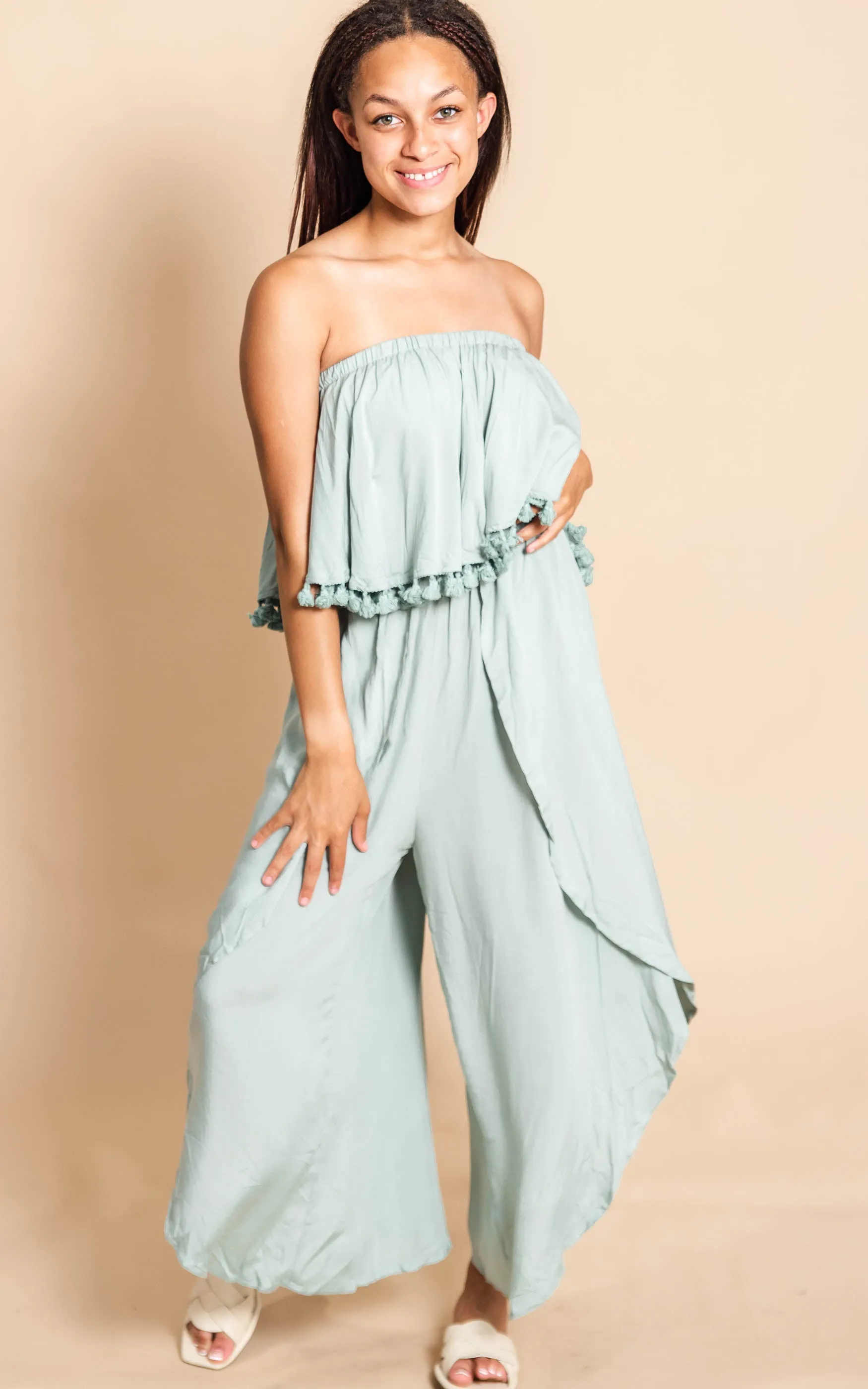 Overlay Sage Ruffle Jumpsuit