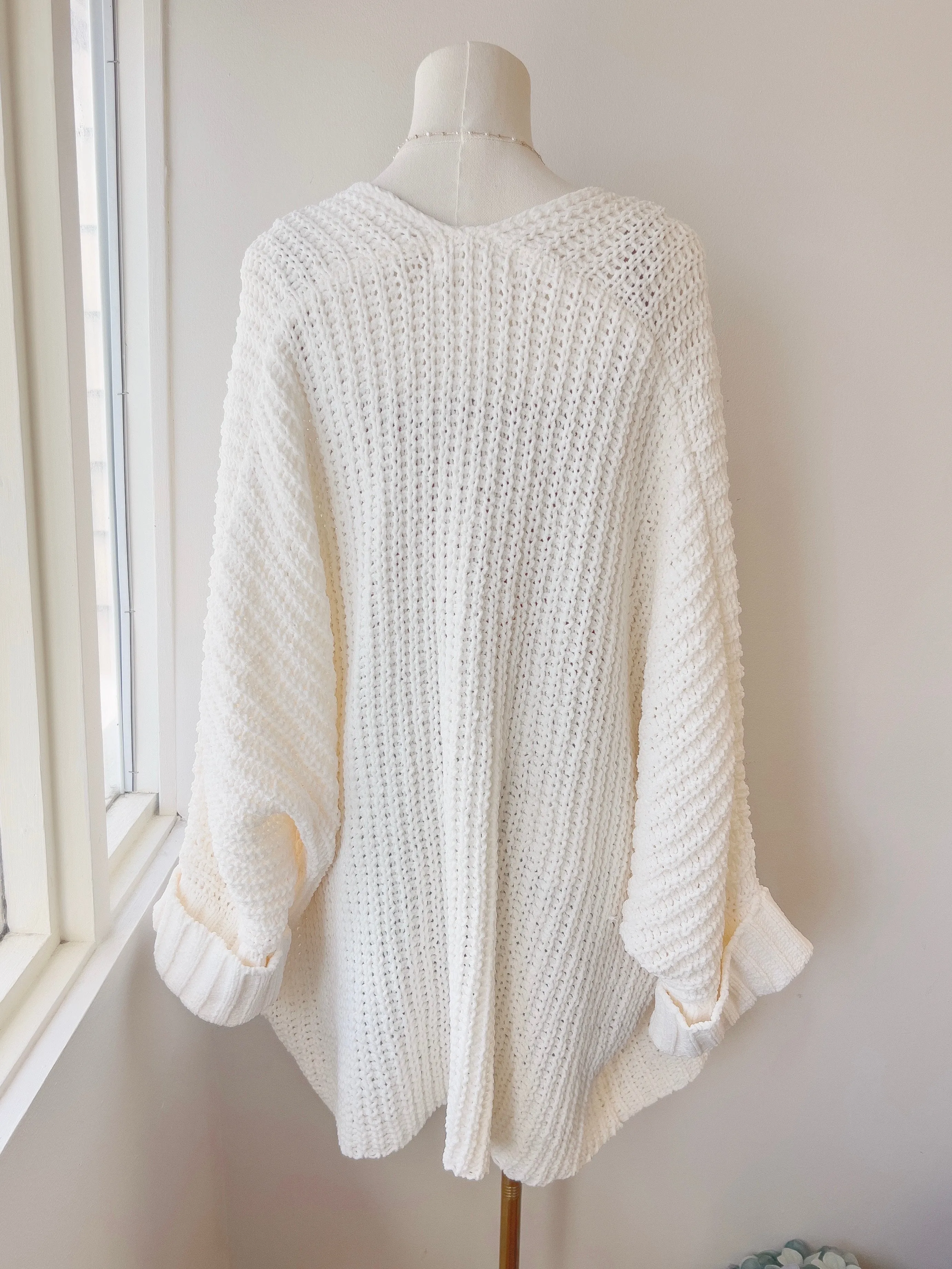 Oversize Roll Sleeve Cardigan