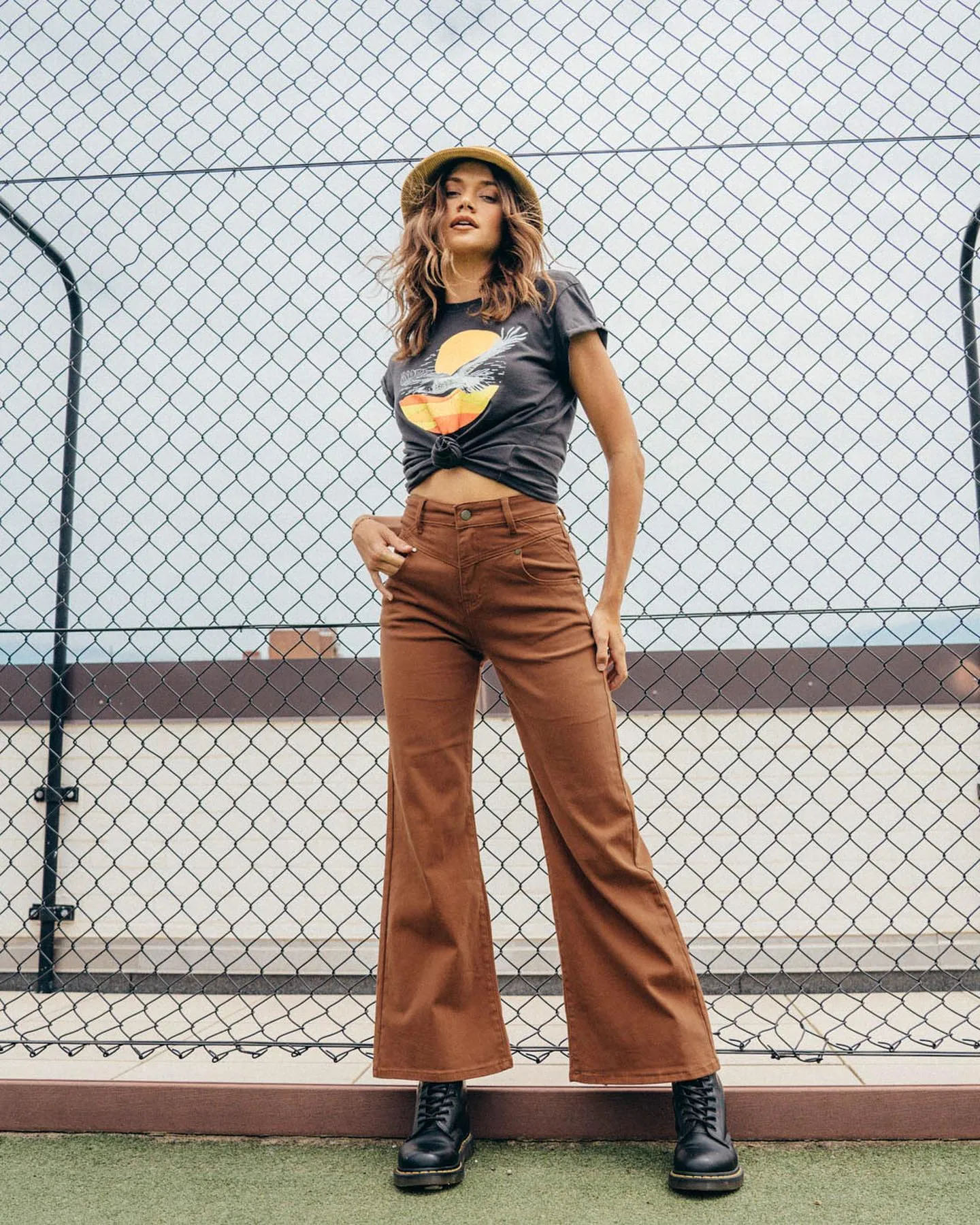 Paper Heart Vintage Flare Jeans - Chocolate