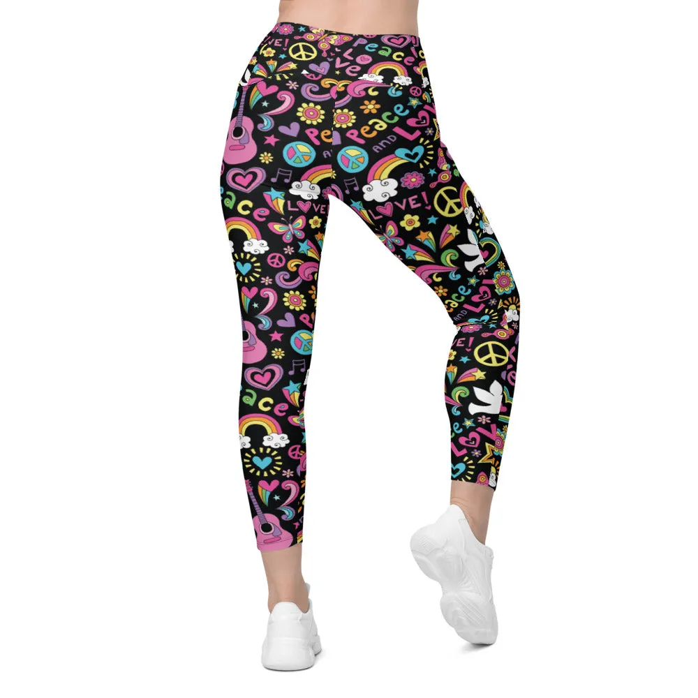 Peace and Love Leggings with Pockets