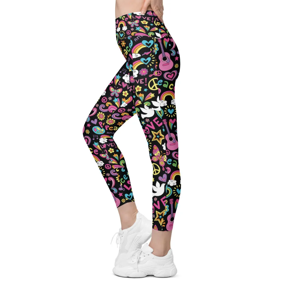 Peace and Love Leggings with Pockets