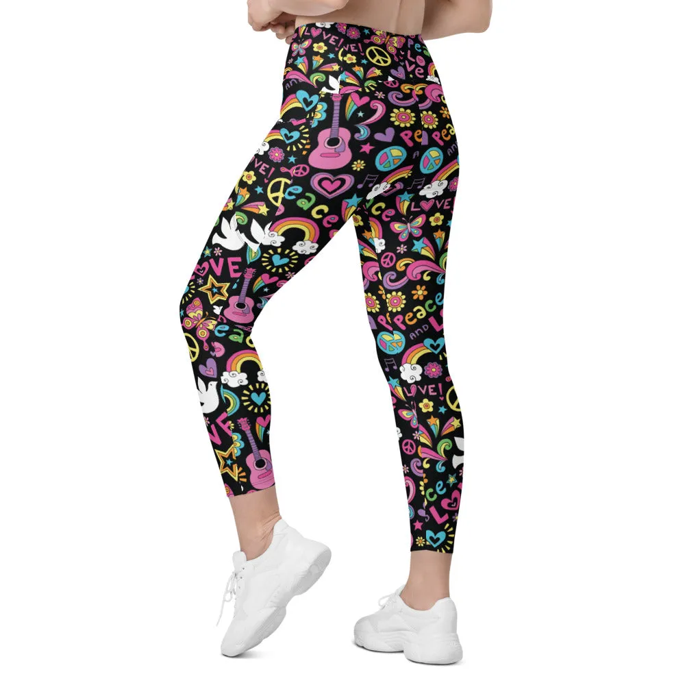 Peace and Love Leggings with Pockets