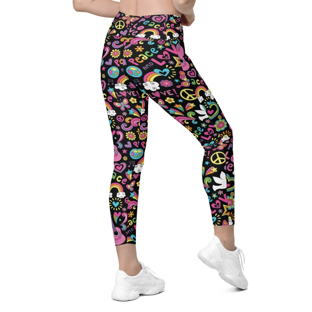 Peace and Love Leggings with Pockets