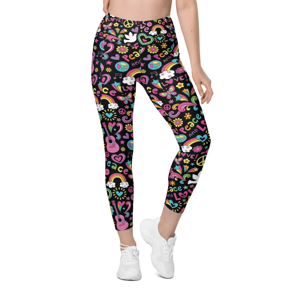 Peace and Love Leggings with Pockets