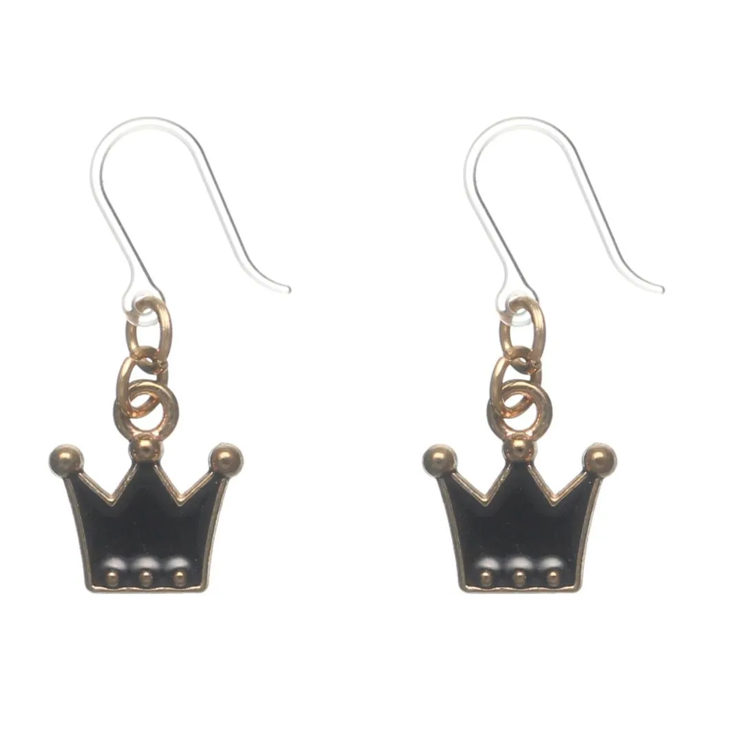 Petite Crown Dangles Hypoallergenic Earrings for Sensitive Ears Made with Plastic Posts