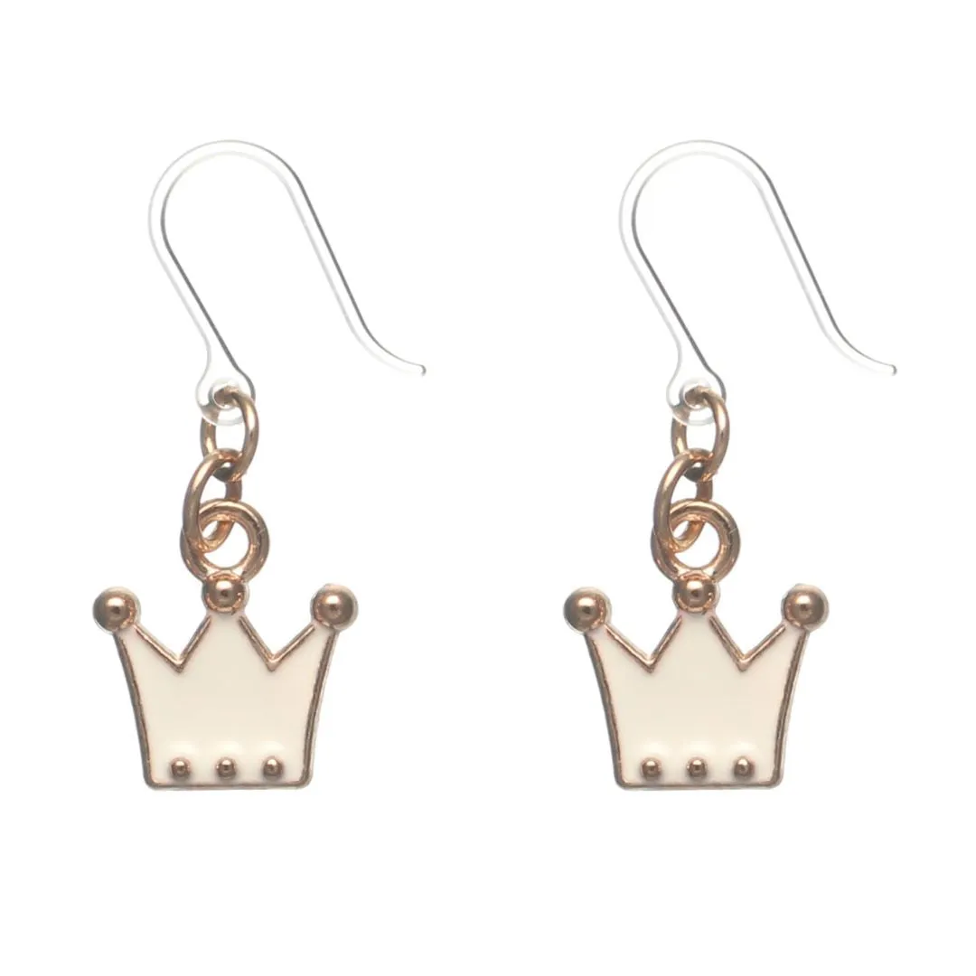 Petite Crown Dangles Hypoallergenic Earrings for Sensitive Ears Made with Plastic Posts