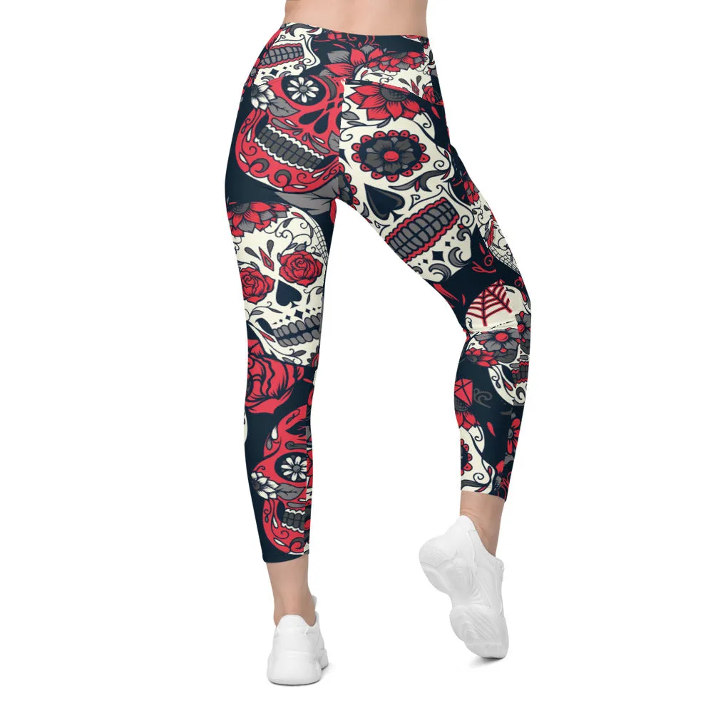 Pink Sugar Skull Leggings with Pockets