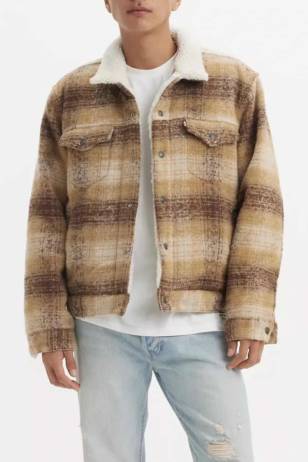 Plaid Type 3 Sherpa Trucker in Westin Curry