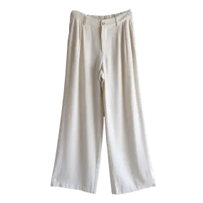 Pleated Front Linen Trouser