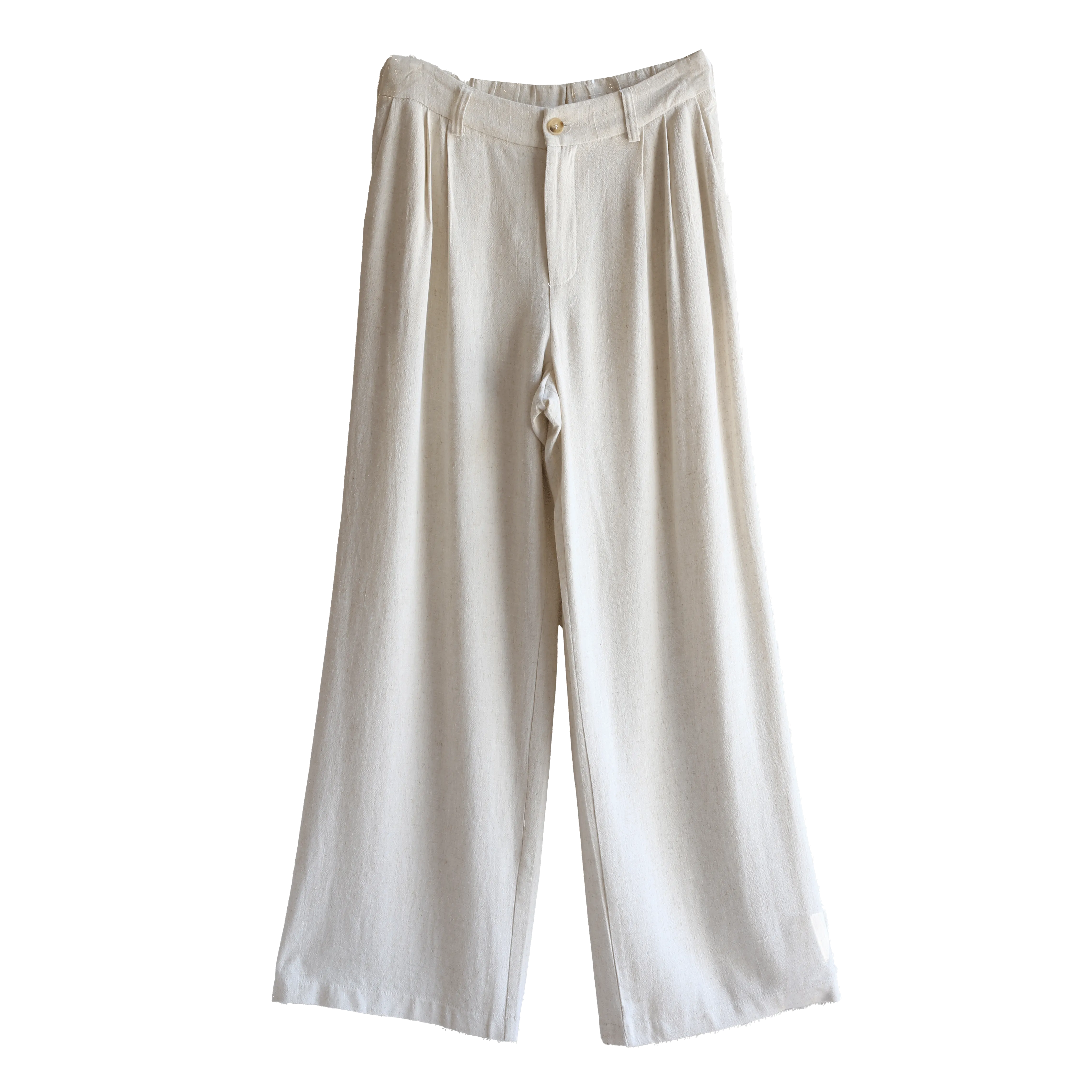 Pleated Front Linen Trouser