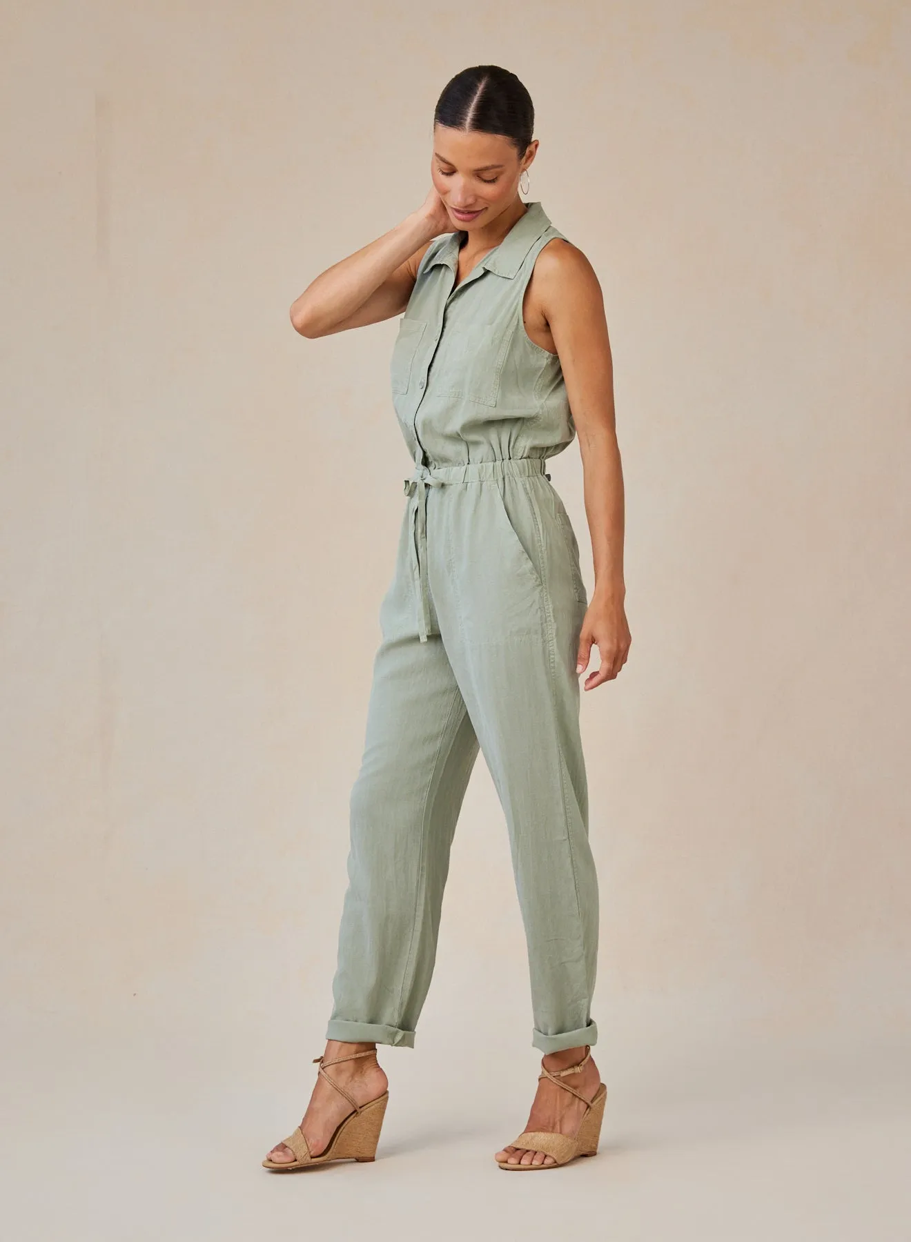 Pocket Jumpsuit - Olive Grove