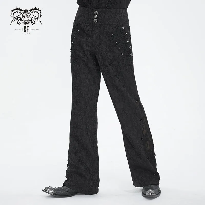 PT249 Gothic jacquard flared trousers