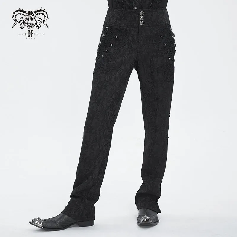 PT249 Gothic jacquard flared trousers