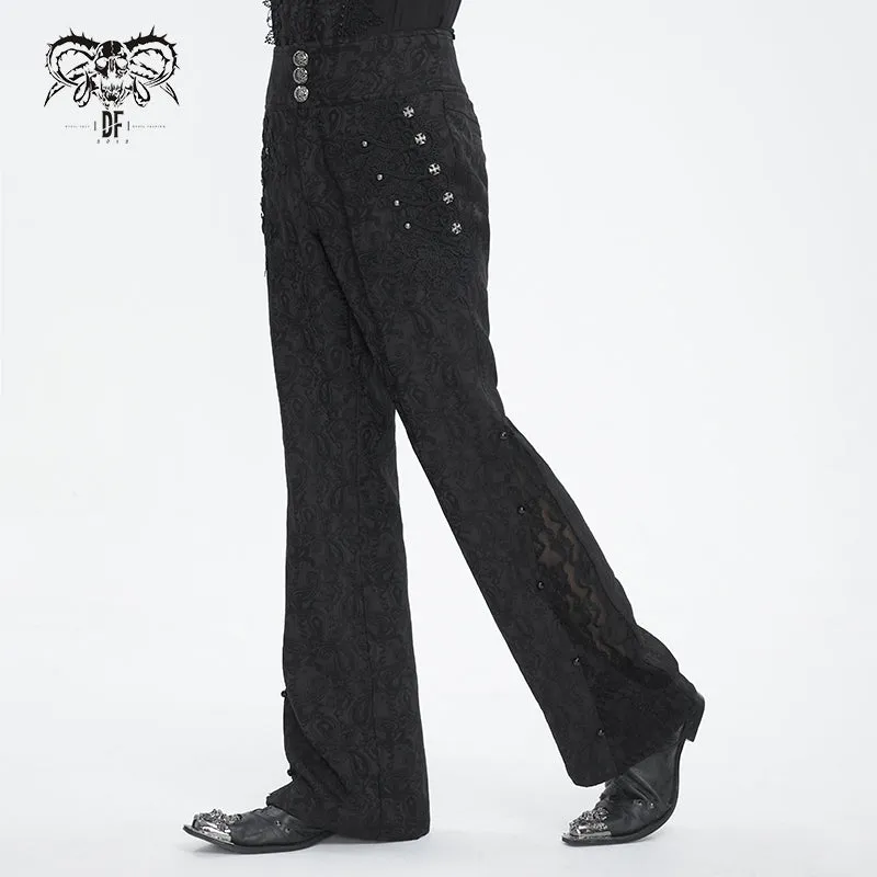 PT249 Gothic jacquard flared trousers