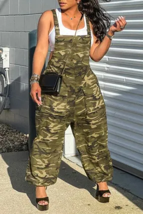 PZ290 Camo Overall Casual Pants