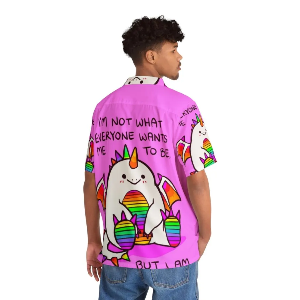 "Rainbow Dragon Hawaiian Shirt for Mental Health & Self Care"