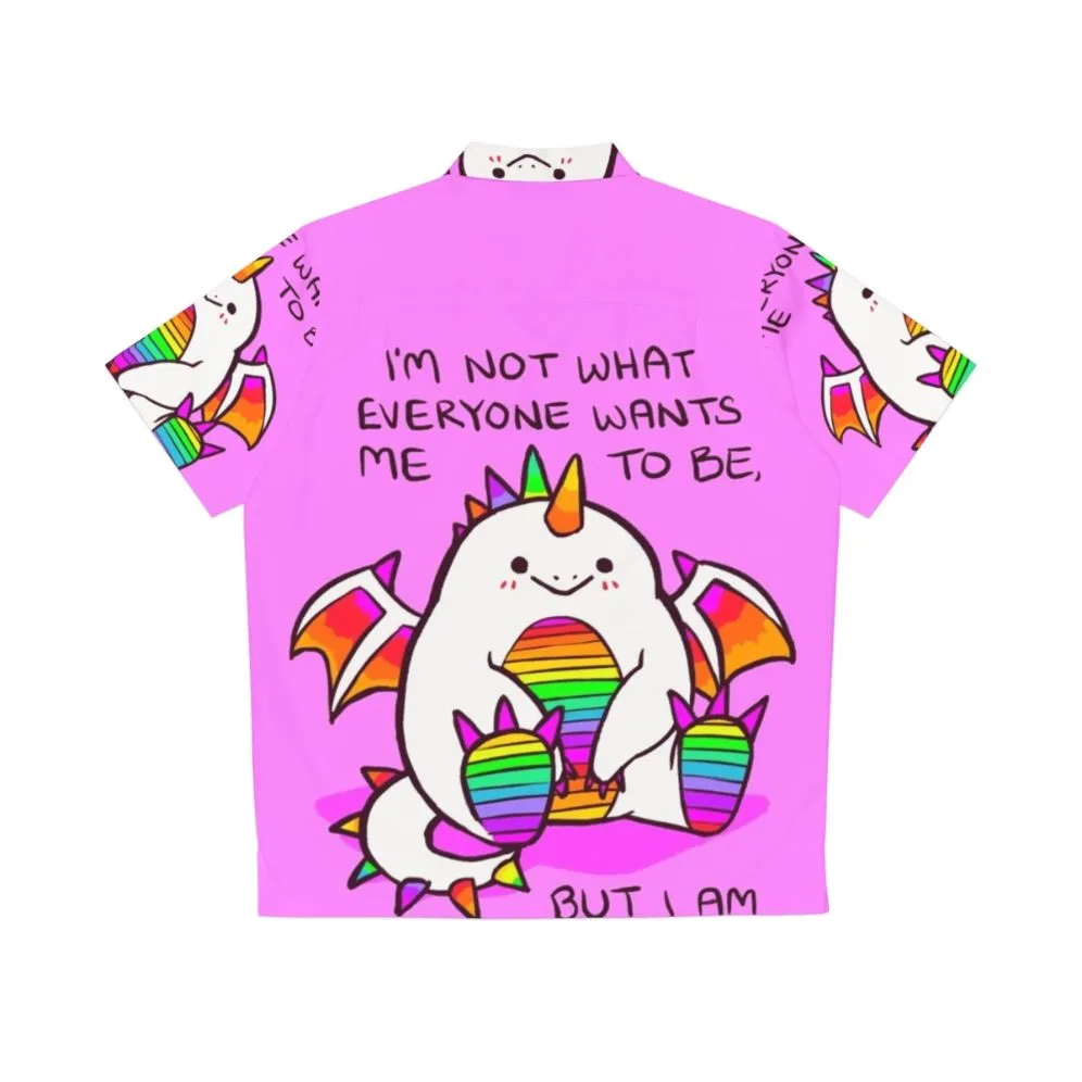 "Rainbow Dragon Hawaiian Shirt for Mental Health & Self Care"