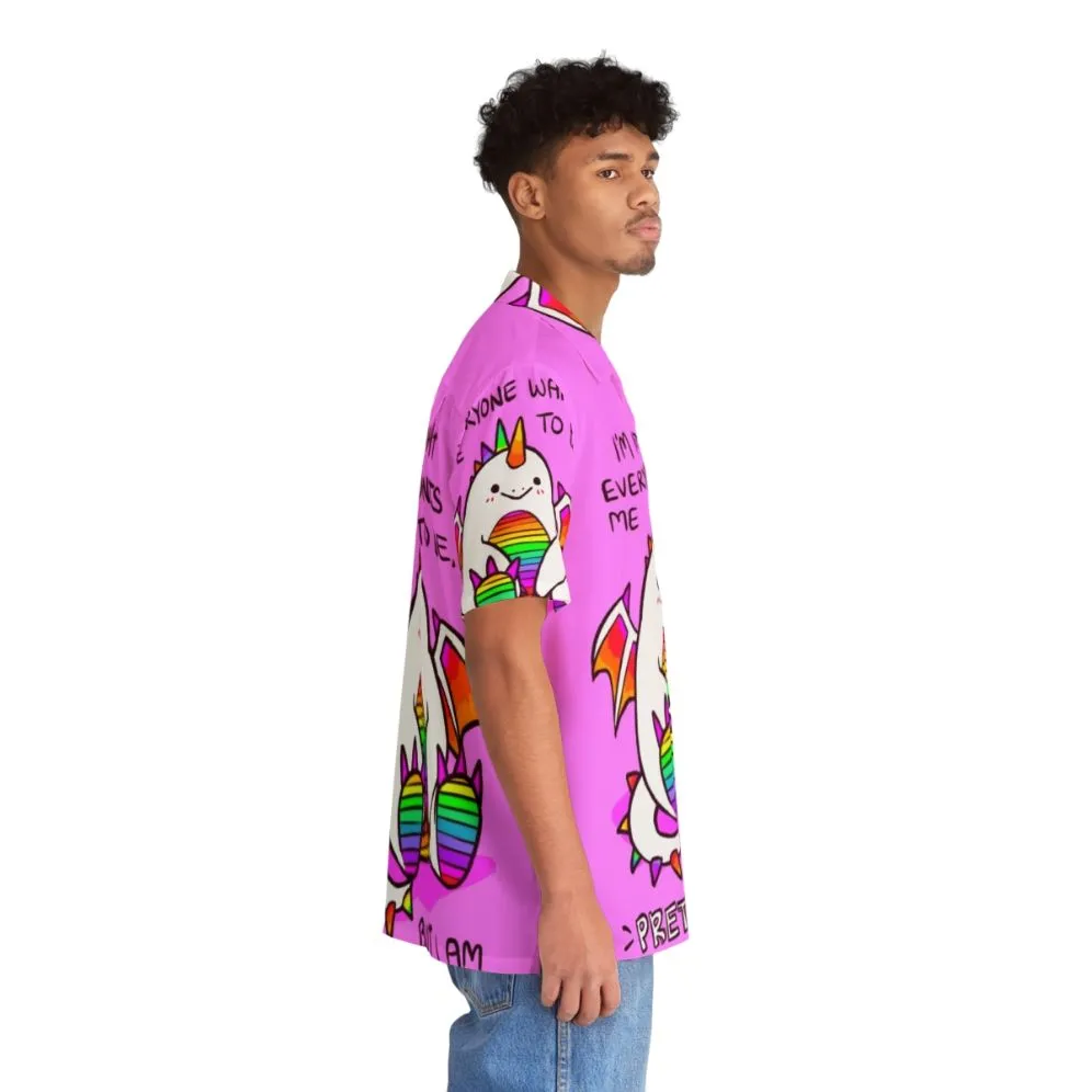 "Rainbow Dragon Hawaiian Shirt for Mental Health & Self Care"