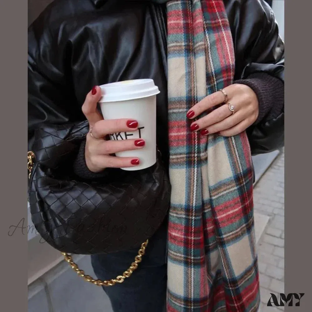 Red Plaid Vintage Classic Scarf for Women