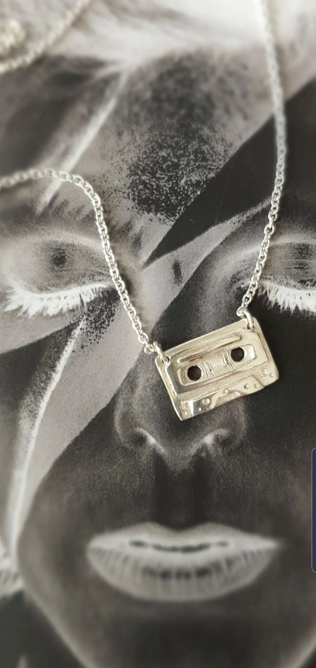 Retro Cassette Tape & Queen Bar Layered Necklace Set