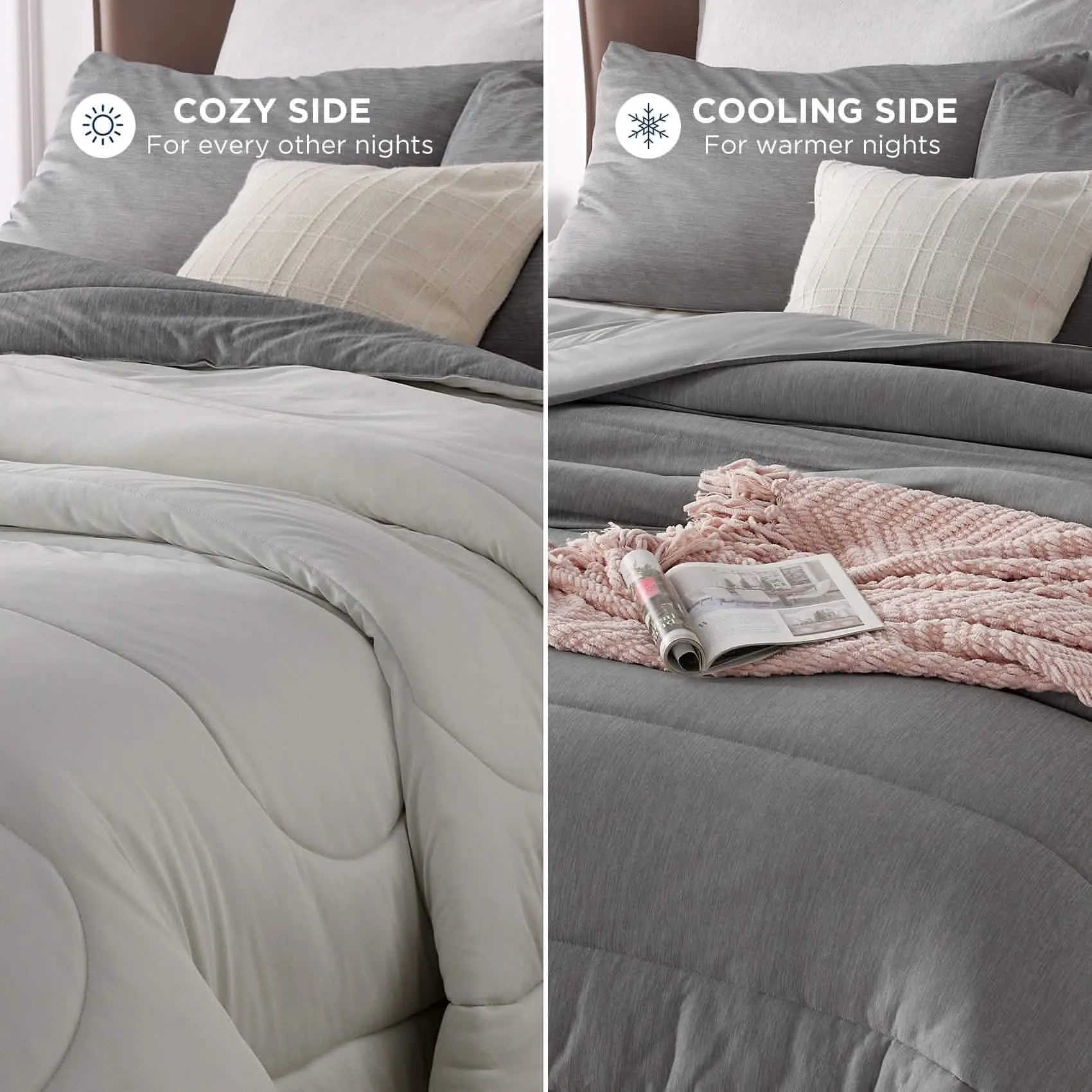 Reversible Warm and Cooling Comforter Set