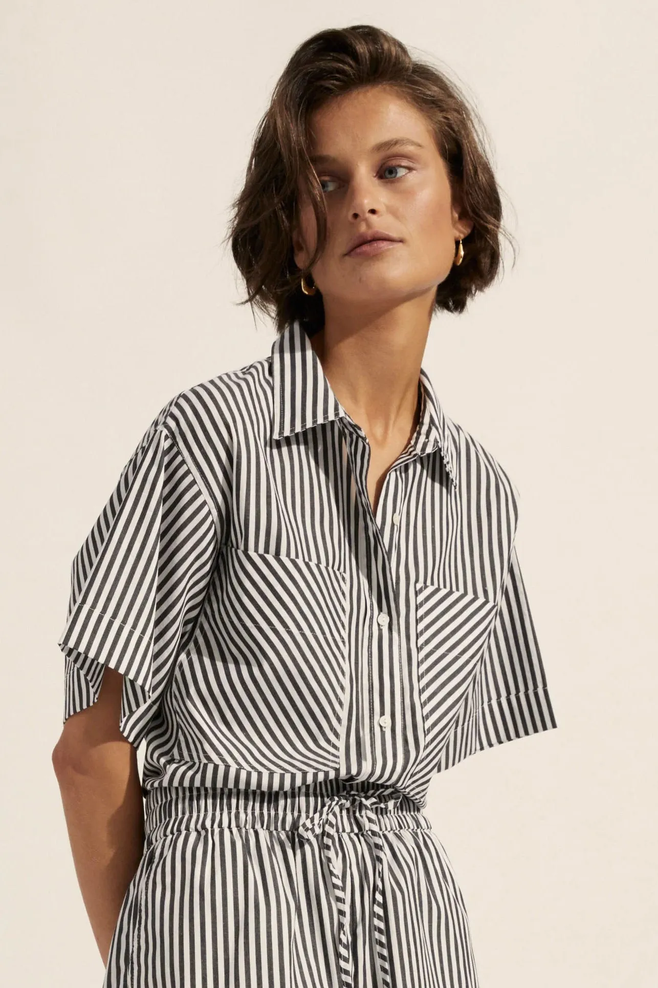 Rider Top in Liquorice Stripe