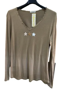 Ros V-Neck Cotton Three Star Top (2 Colours)