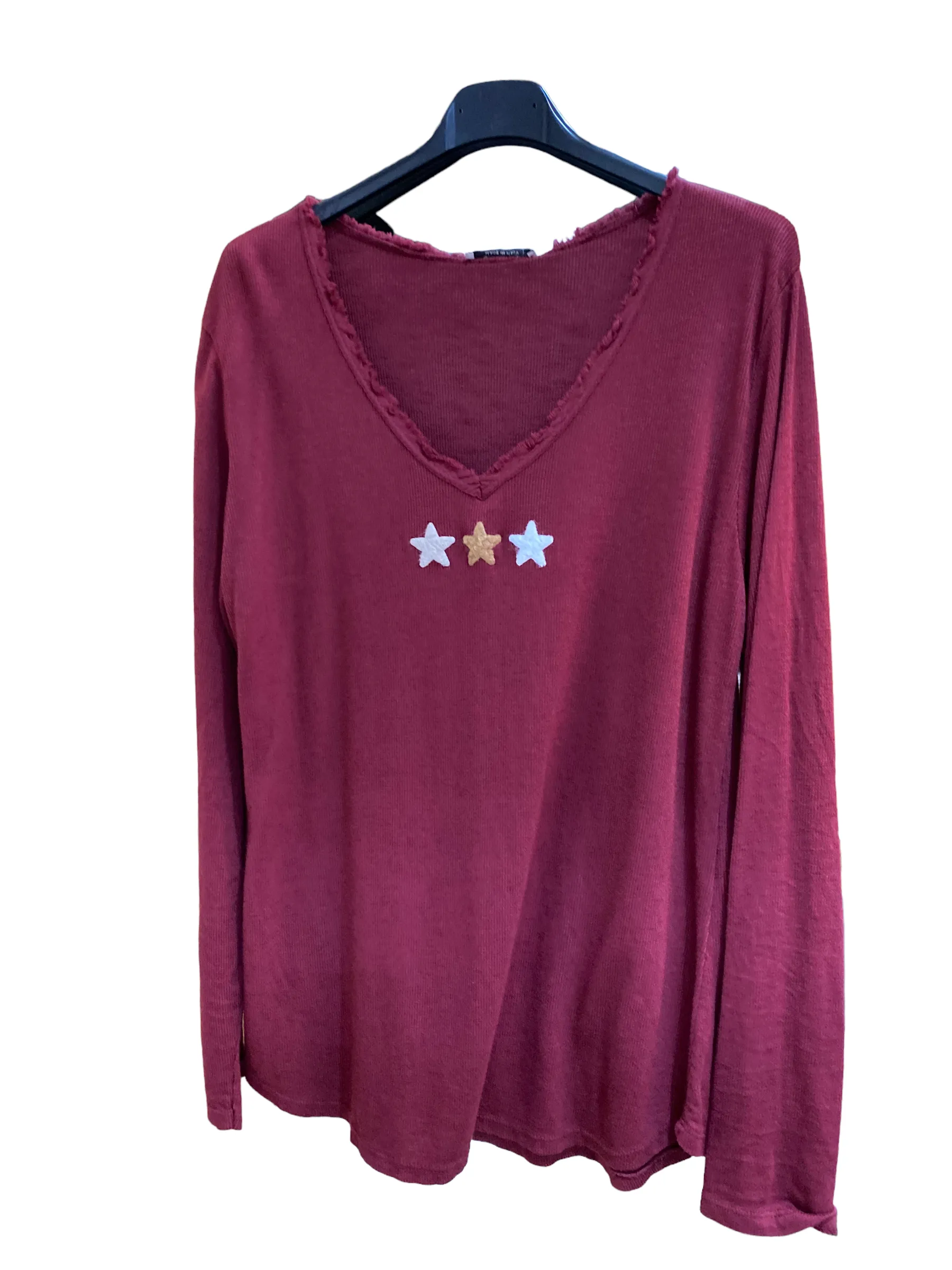 Ros V-Neck Cotton Three Star Top (2 Colours)