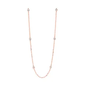 Rose Gold 1/2 CTW Diamond Station Necklace