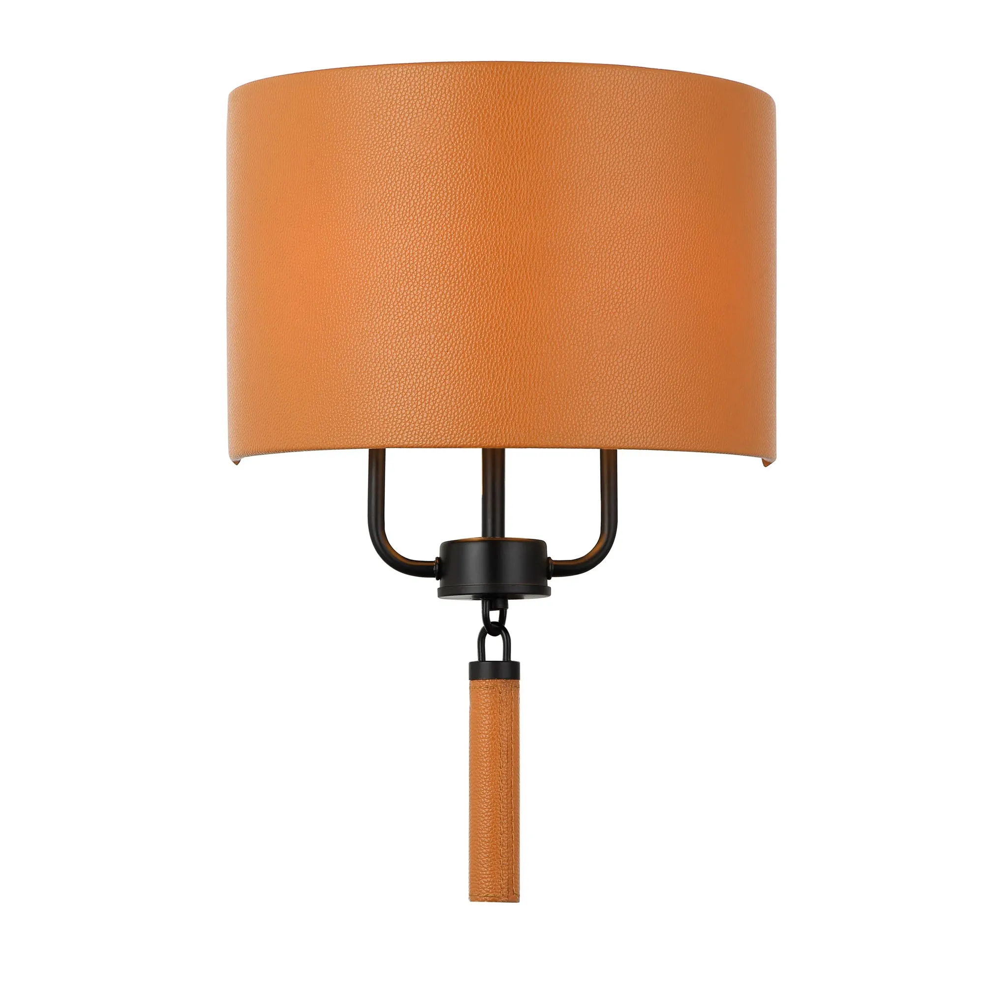 Secret Agent 368W02BLC 2-Light Wall Sconce - Black/Camel Leather